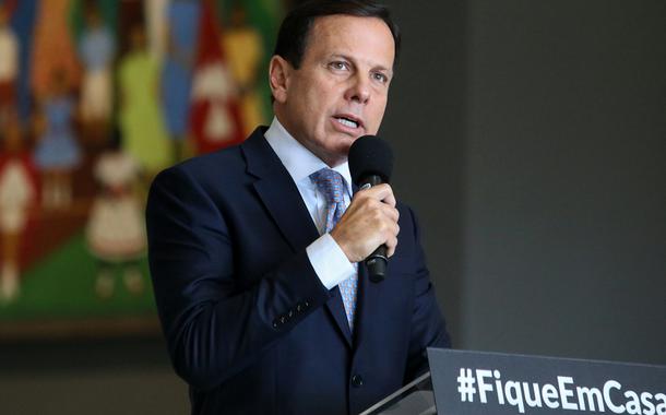 Governador do Estado de São Paulo, João Doria, durante coletiva de imprensa sobre o coronavírus