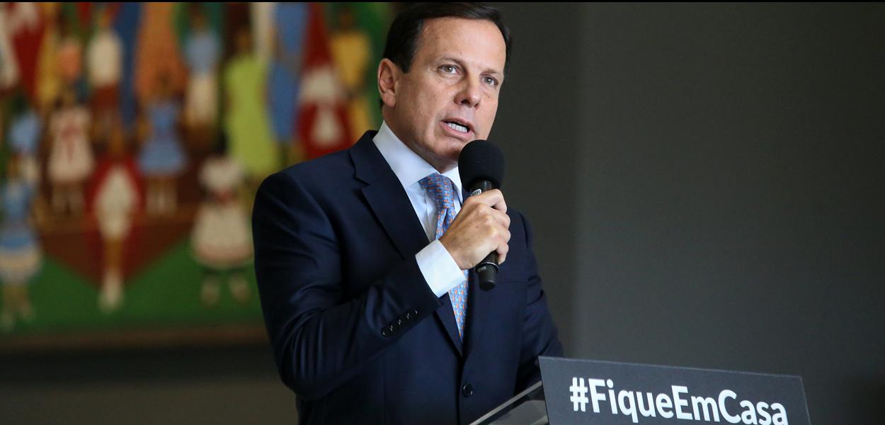 Governador do Estado de São Paulo, João Doria, durante coletiva de imprensa sobre o coronavírus