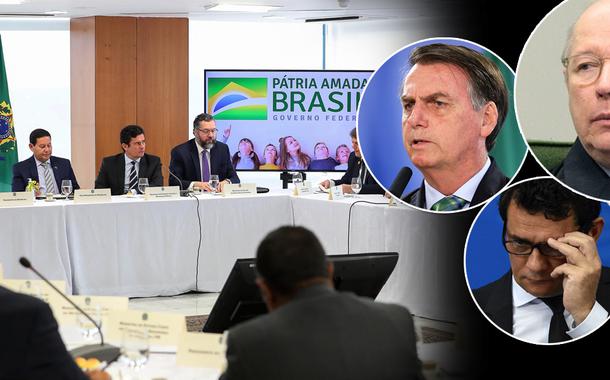 Jair Bolsonaro, Hamilton Mourão, Sergio Moro, Ernesto Araújo e Celso de Mello