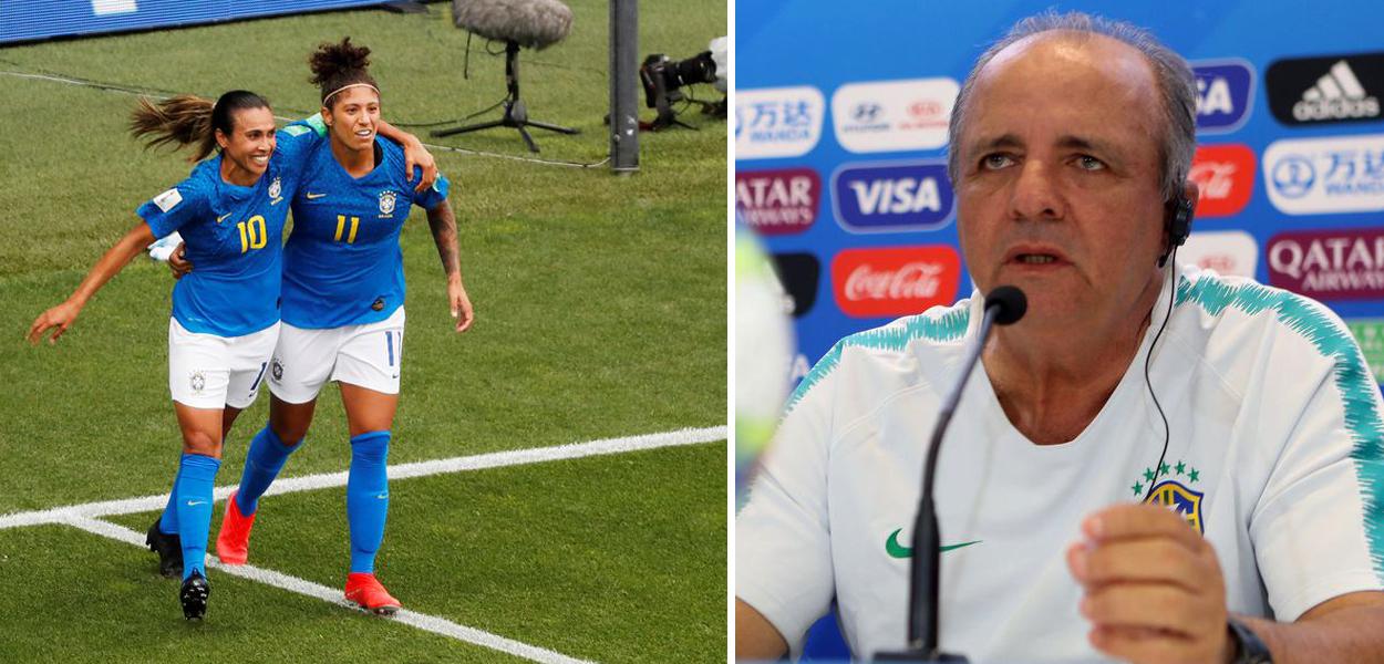 Marta, Cristiane e Vadão