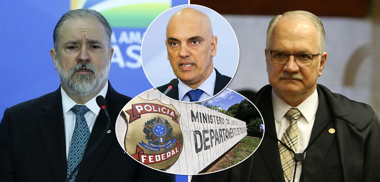 Augusto Aras, Alexandre de Moraes e Edson Fachin