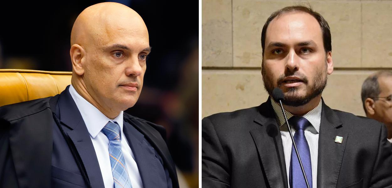 Alexandre de Moraes e Carlos Bolsonaro