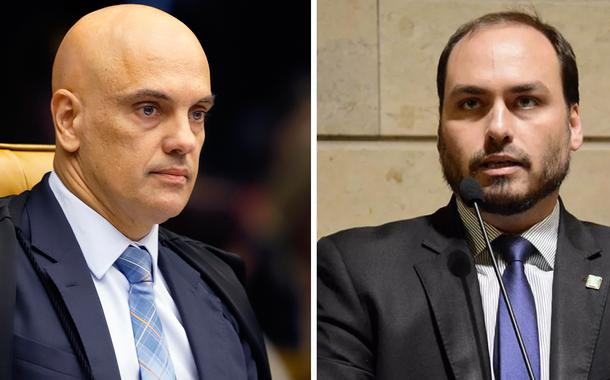 Alexandre de Moraes e Carlos Bolsonaro