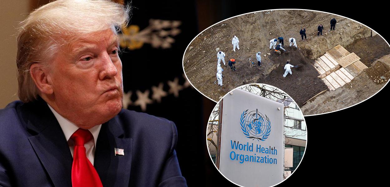 Donald Trump, OMS e mortos por coronavírus