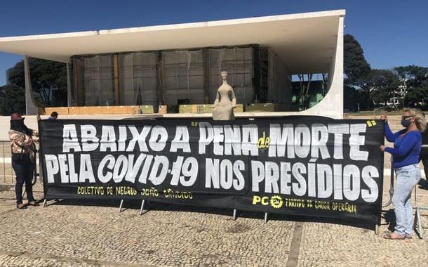 Protesto hoje (29) em frente ao Supremo Tribunal Federal, DF.