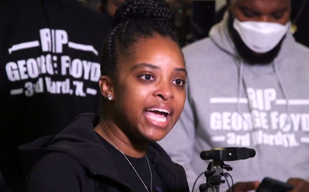Tamika Mallory em discurso contra morte de Gorge Floyd