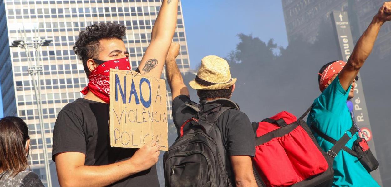 Manifestação na Avenida Paulista em São Paulo