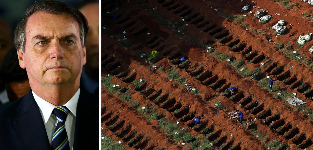 Jair Bolsonaro e covas para mortos por coronavírus