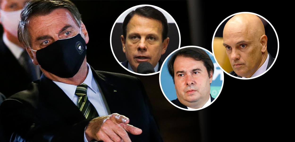 Jair Bolsonaro, João Doria, Rodrigo Maia e Alexandre de Moraes