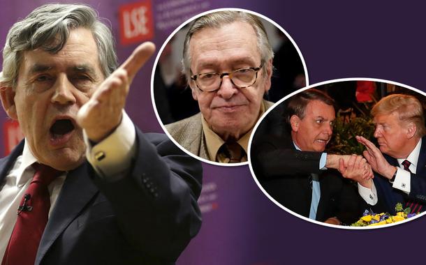 Gordon Brown, Olavo de Carvalho, Jair Bolsonaro e Donald Trump