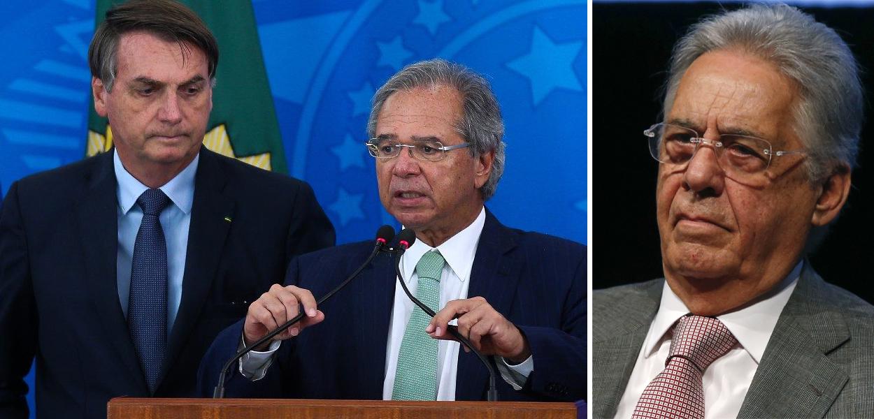 Jair Bolsonaro, Paulo Guedes e Fernando Henrique Cardoso