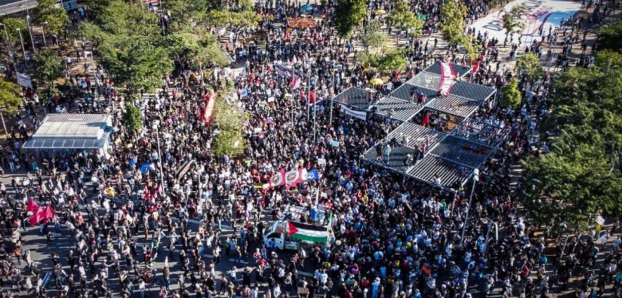 Manifestação em 7 de junho, Largo da Batata, São Paulo
