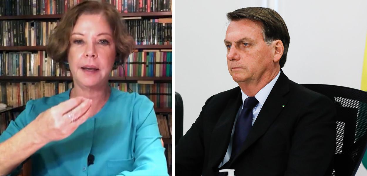 Eliane Cantanhêde e Jair Bolsonaro