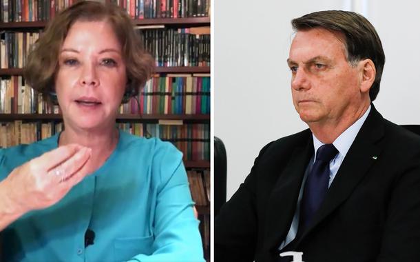 Eliane Cantanhêde e Jair Bolsonaro