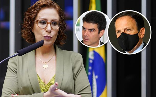 Carla Zambelli, Helder Barbalho e João Doria