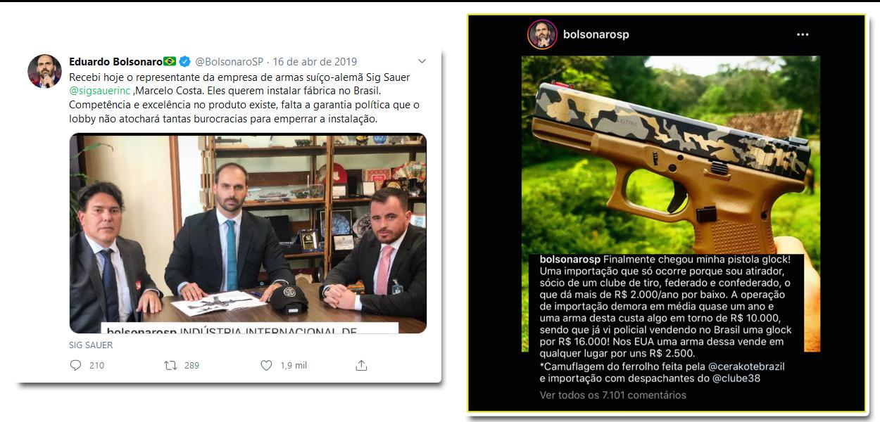 Eduardo Bolsonaro faz lobby por instalação de fábrica de armas de empresa suíço-alemã.