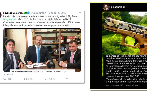 Eduardo Bolsonaro faz lobby por instalação de fábrica de armas de empresa suíço-alemã.