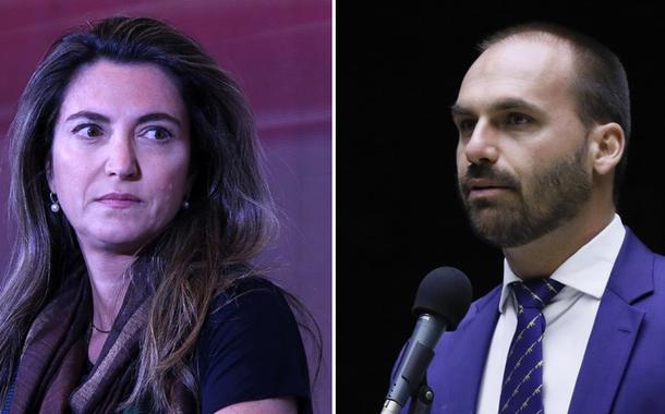 Patrícia Campos Mello e Eduardo Bolsonaro