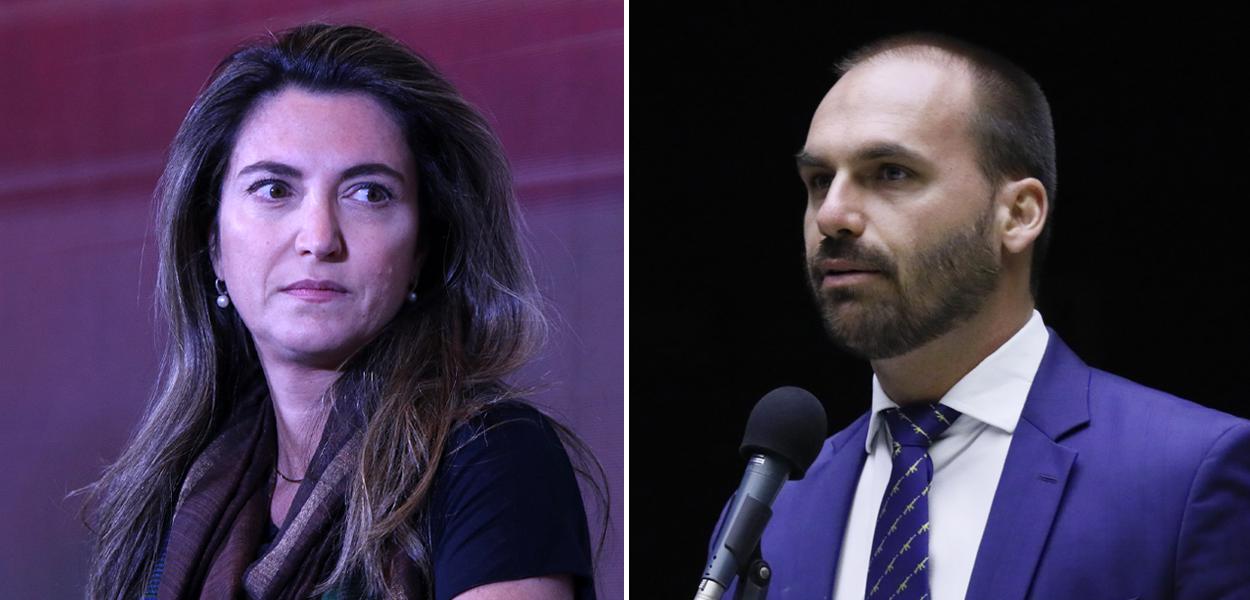 Patrícia Campos Mello e Eduardo Bolsonaro