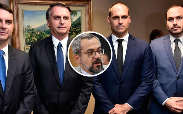 Flávio, Jair, Eduardo e Carlos Bolsonaro e Abraham Weintraub
