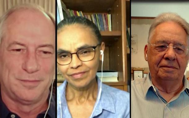 Ciro Gomes, Marina Silva e FHC, em debate pró Frente Ampla organizado pela Globo - 07/06/2020