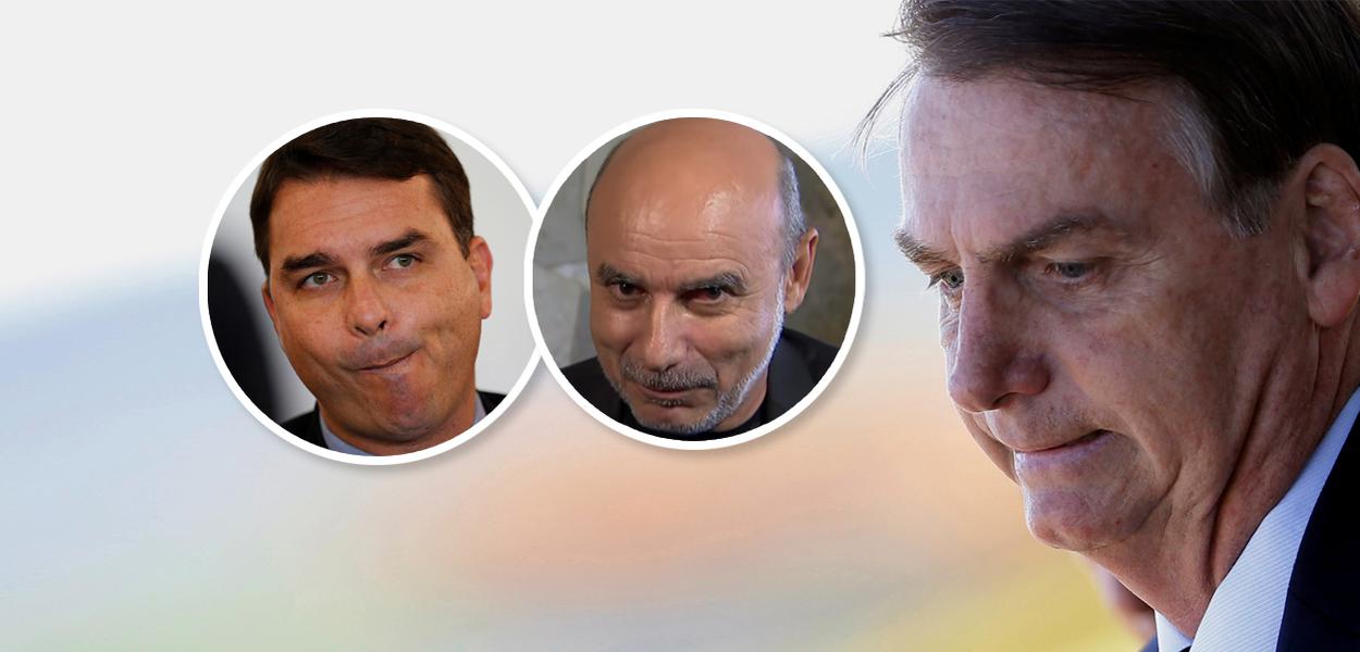 Flávio Bolsonaro, Queiroz e Jair Bolsonaro