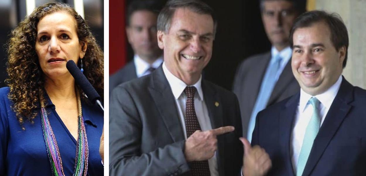 Jandira Feghali, Jair Bolsonaro e Rodrigo Maia