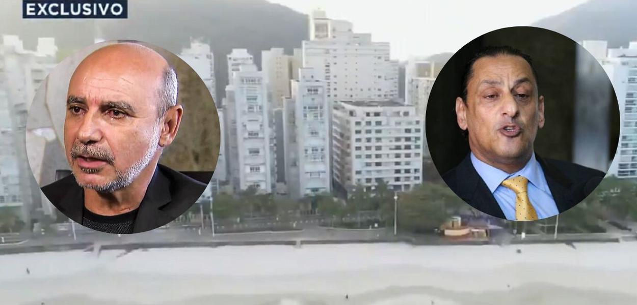 Wassef e Queiroz no apartamento do Guarujá