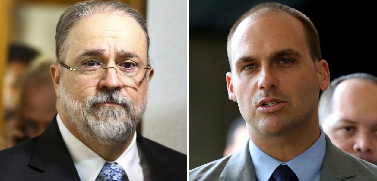 Augusto Aras (Procurador-Geral da República) e Eduardo Bolsonaro