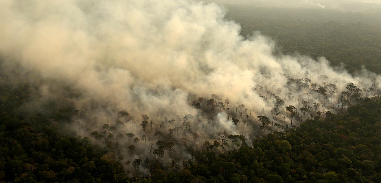 Incêndio em área da floresta amazônica na região de Porto Velho (RO) 10/09/2019