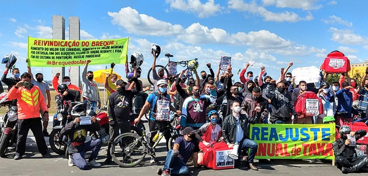 Manifestação de entregadores em Brasília