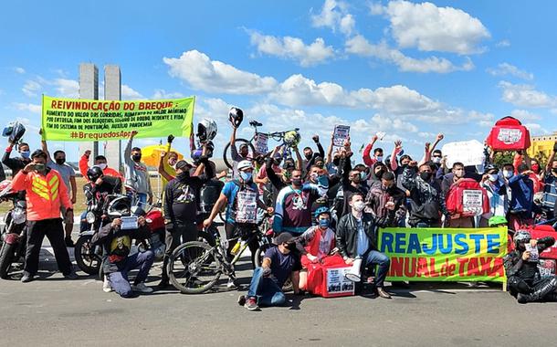 Manifestação de entregadores em Brasília