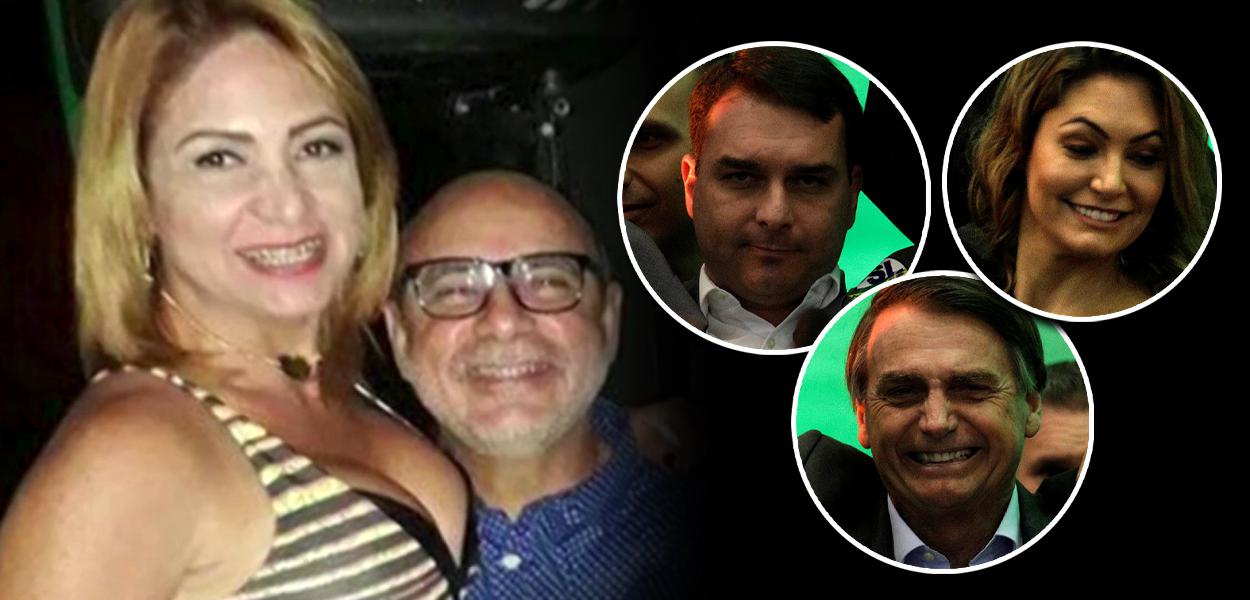 Márcia Oliveira de Aguiar, Fabrício Queiroz, Flávio Bolsonaro, Jair Bolsonaro e Michelle Bolsonaro