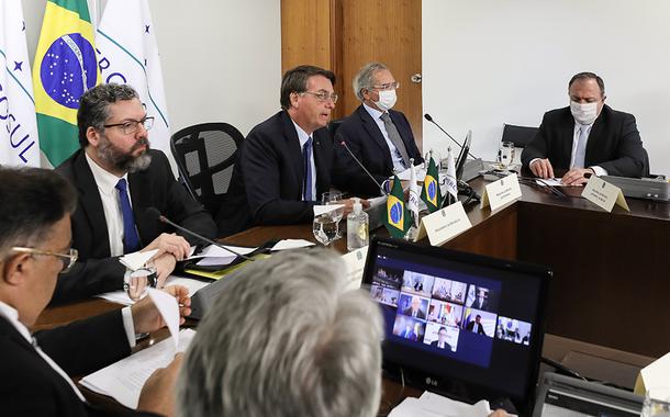 Ernesto Araújo, Jair Bolsonaro, Paulo Guedes e Eduardo Pazuello