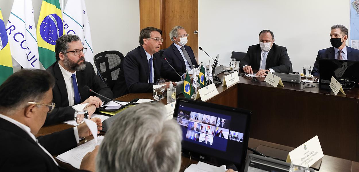 Ernesto Araújo, Jair Bolsonaro, Paulo Guedes e Eduardo Pazuello