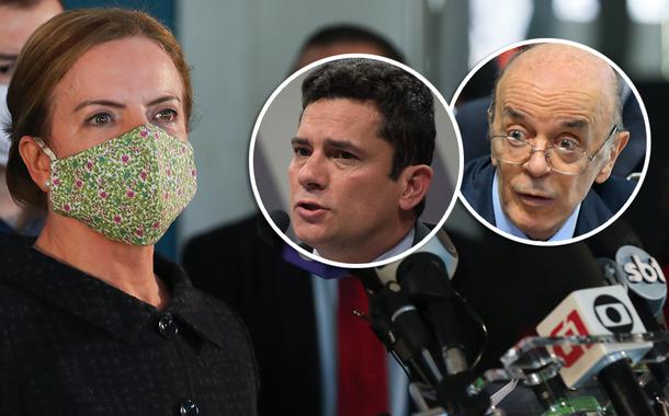 Gleisi Hoffmann, Sérgio Moro e José Serra