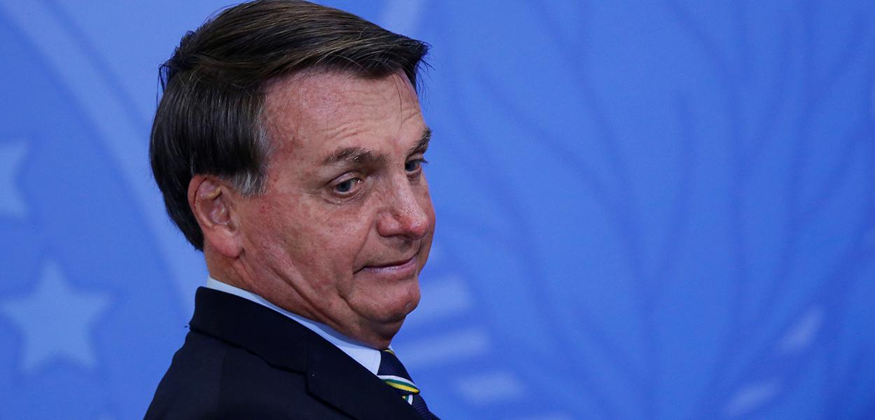 Bolsonaro, em evento no Planalto, em Brasília