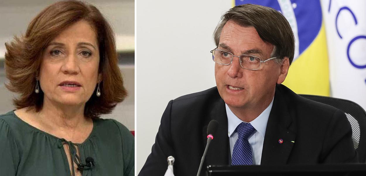 Miriam Leitão e Jair Bolsonaro