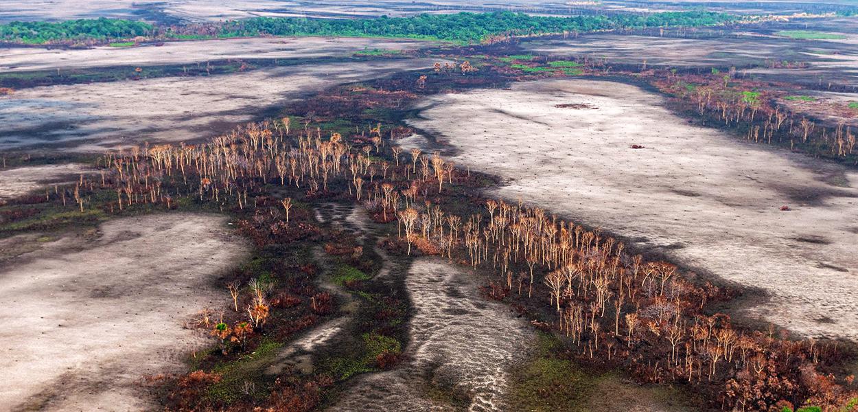 Região desmatada na Amazônia