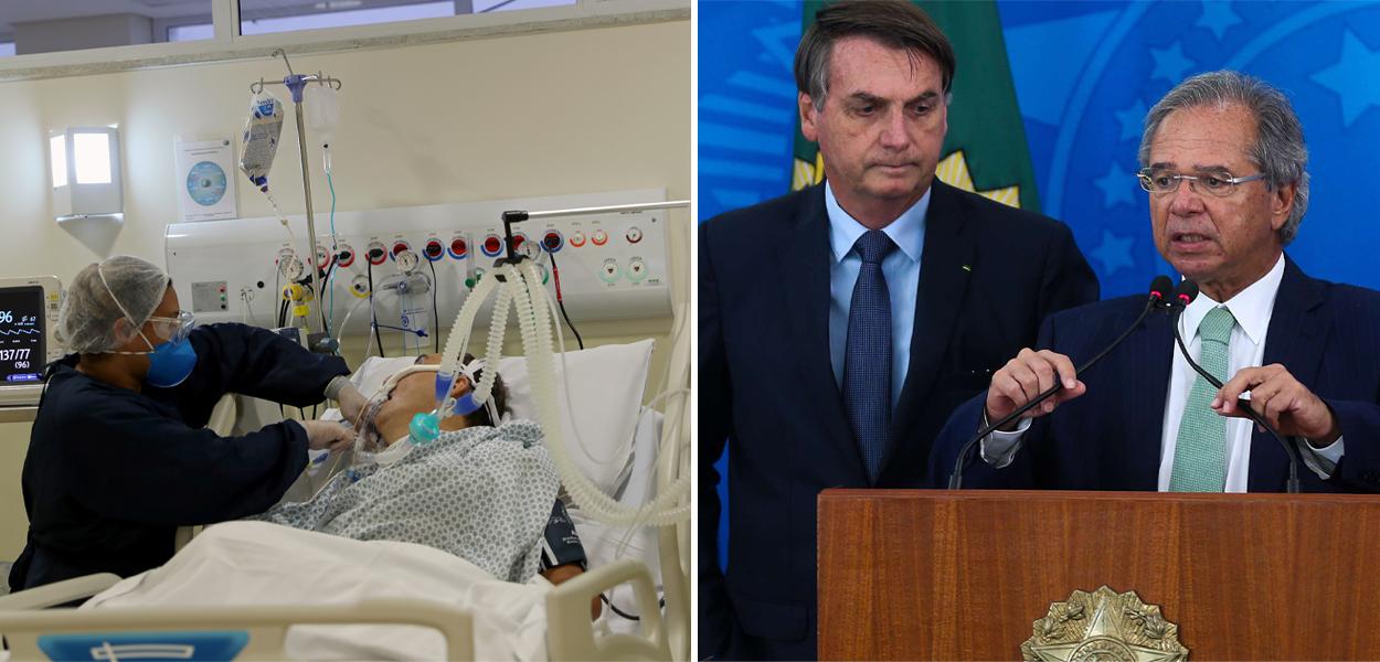 Bolsonar, Guedes e internações por Covid
