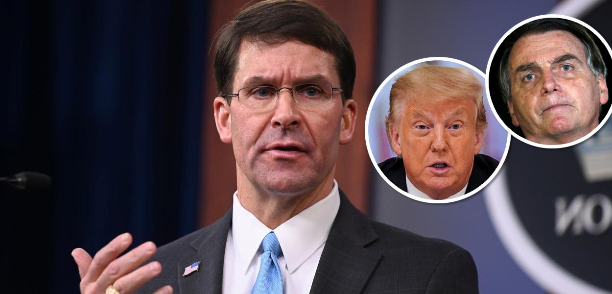 Mark Esper, Donald Trump e Jair Bolsonaro