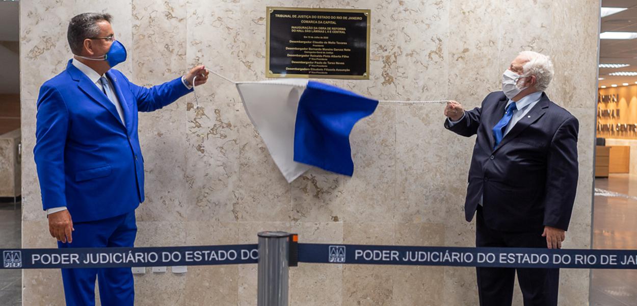 cúpula do Judiciário do Rio se reúne para inaugurar a reforma do hall dos elevadores
