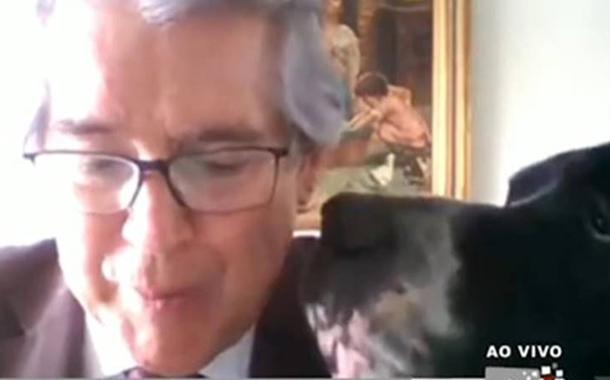 Antonio Roque Citadini  e seu cachorro