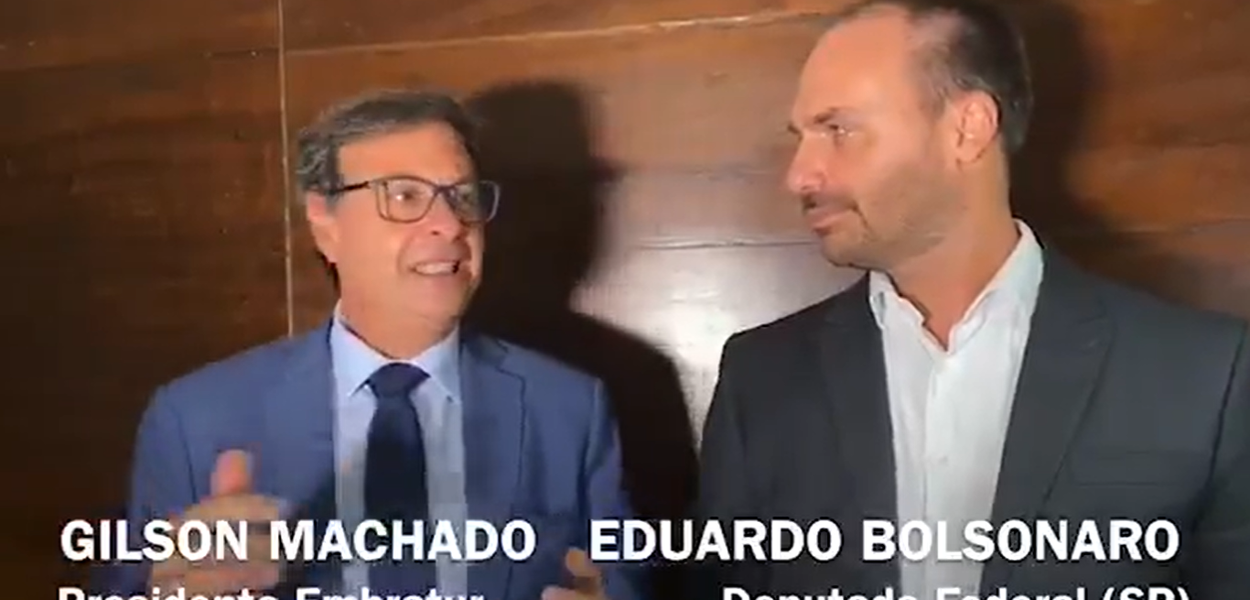 Presidente da Embratur, Gilson Machado, e Eduardo Bolsonaro, deputado federal