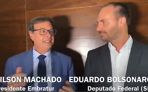 Presidente da Embratur, Gilson Machado, e Eduardo Bolsonaro, deputado federal