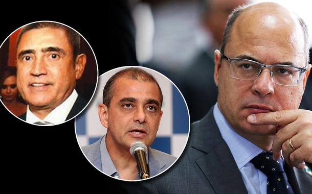 O empresário Mario Peixoto; ex-secretário da Saúde Edmar Santos; e o governador Wilson Witzel