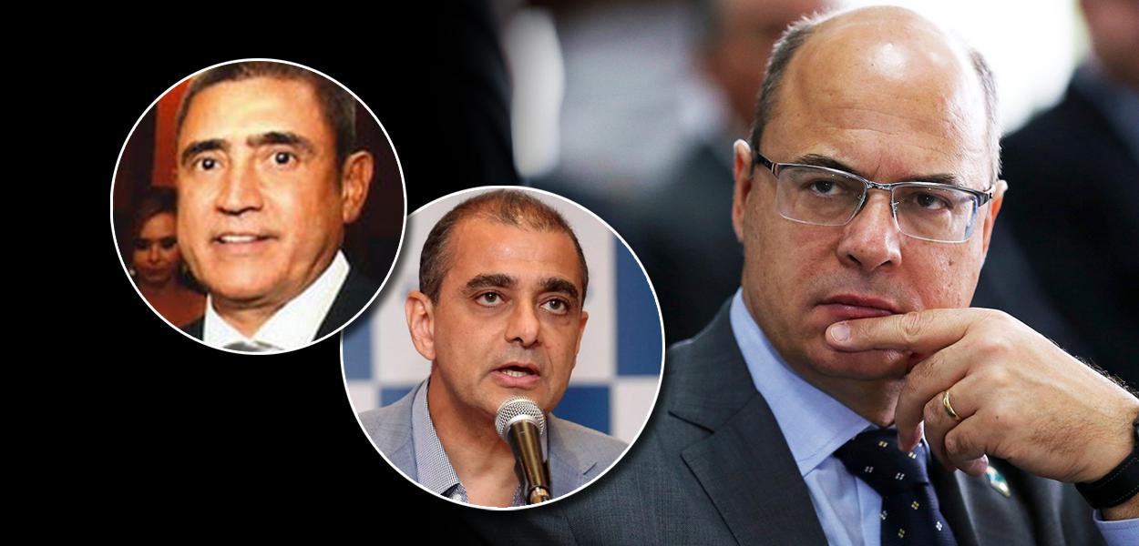 O empresário Mario Peixoto; ex-secretário da Saúde Edmar Santos; e o governador Wilson Witzel