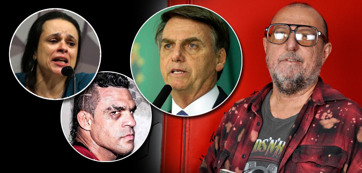 Deputada Janaina Paschoal; lutador Vitor Belfort; Jair Bolsonaro; e o escritor Xico Sá