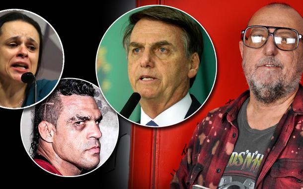 Deputada Janaina Paschoal; lutador Vitor Belfort; Jair Bolsonaro; e o escritor Xico Sá