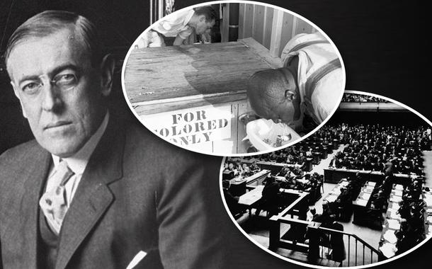 Woodrow Wilson, segregação racial nos EUA e reunião da Liga das Nações